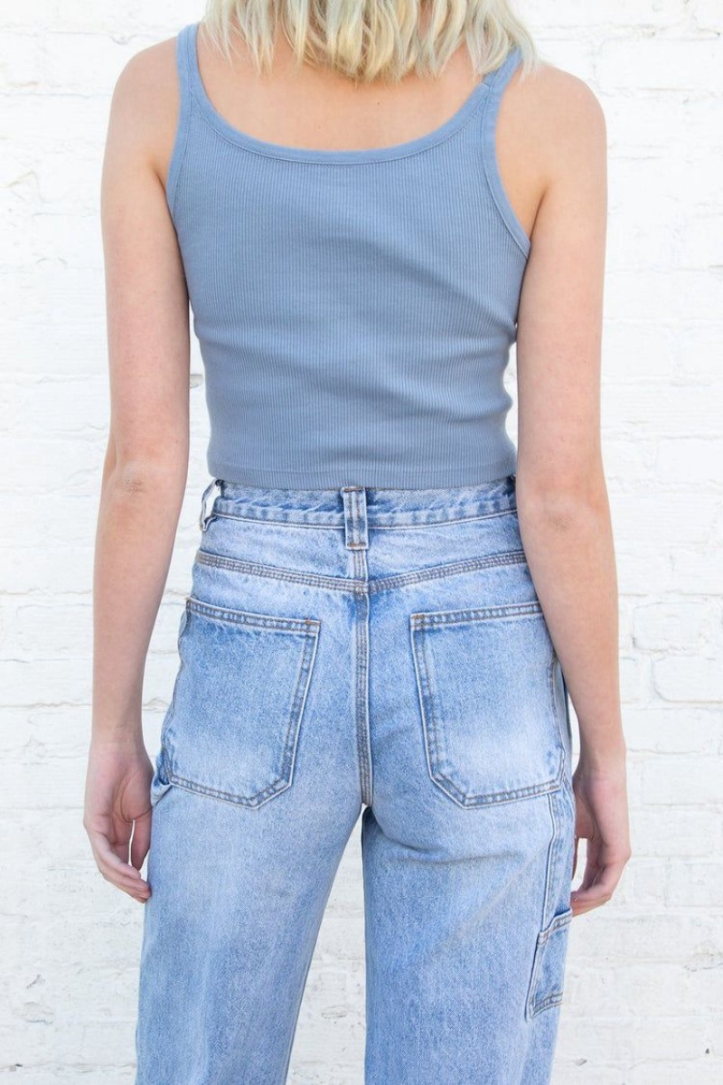 Debardeur Brandy Melville Beyonca Crop Bleu | API-92502879